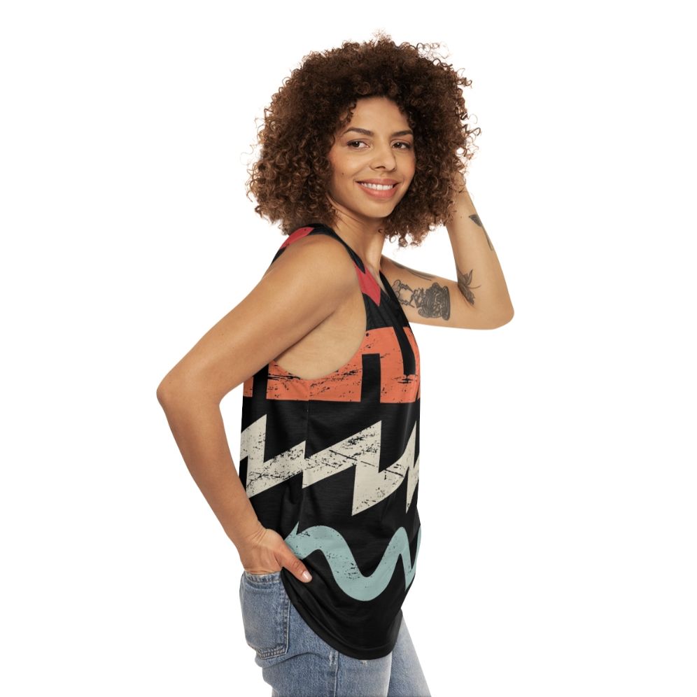 Retro synth waveforms unisex tank top - women side