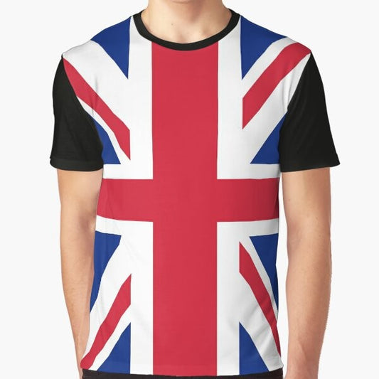 Union Jack flag graphic on a t-shirt