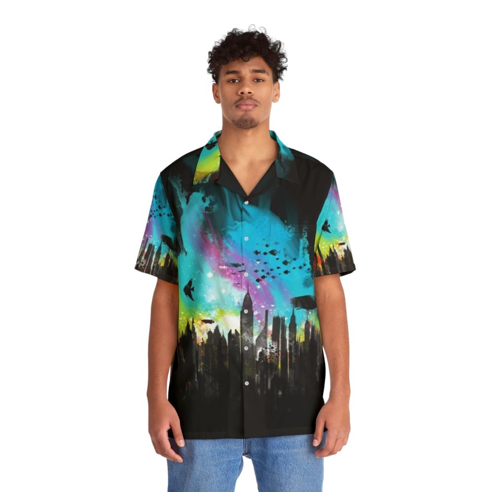 Bioshock-inspired "Sunset on Rapture City" Hawaiian Shirt - People Front