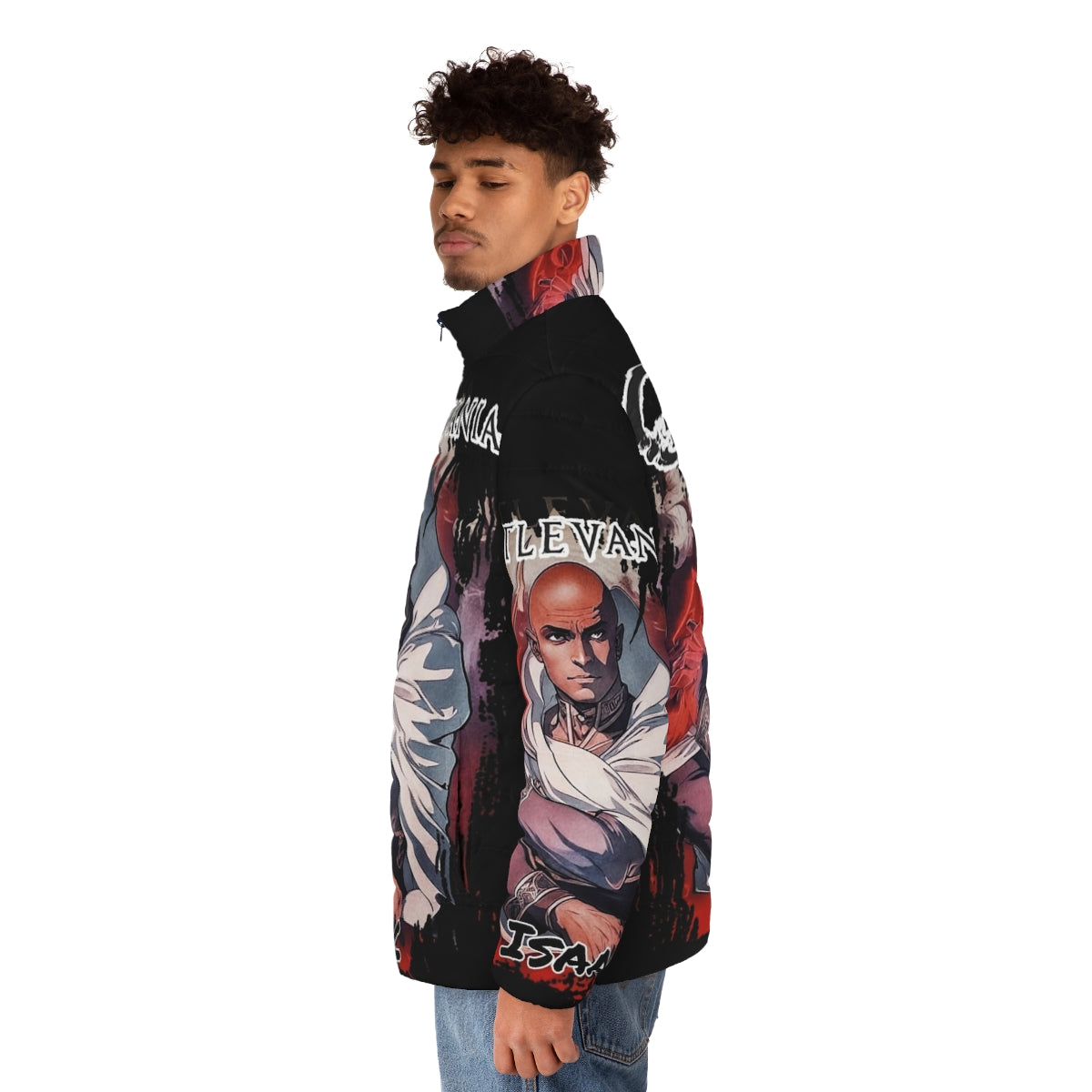 Castlevania Isaac Forge Master Puffer Jacket with Anime Inspired Design - men side left