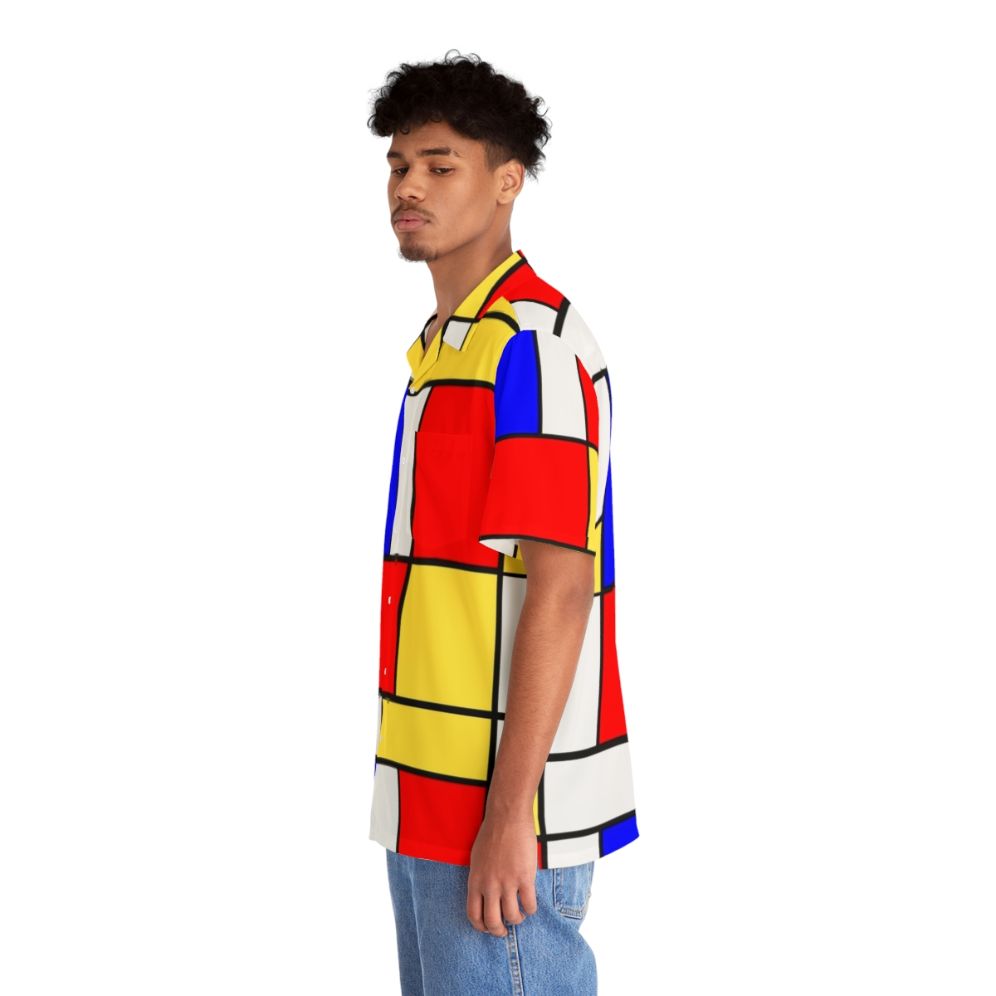 Mod 60s Mondrian Style Abstract Hawaiian Shirt - People Left