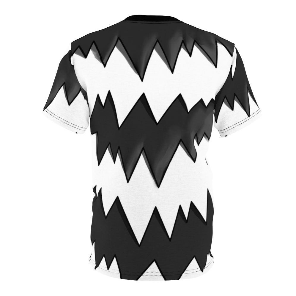 Galarian Inspired Zigzagoon Pattern T-Shirt featuring a black and white design - Back