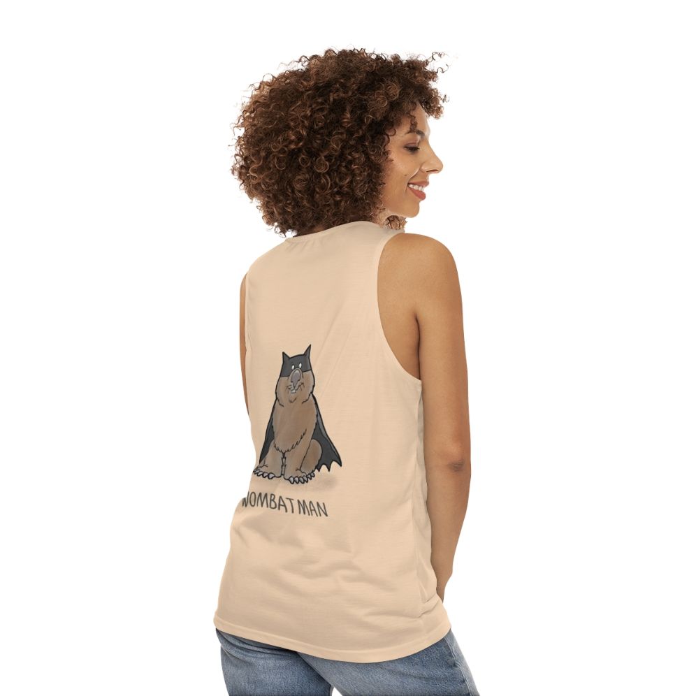 Wombat Superhero Unisex Tank Top - women back