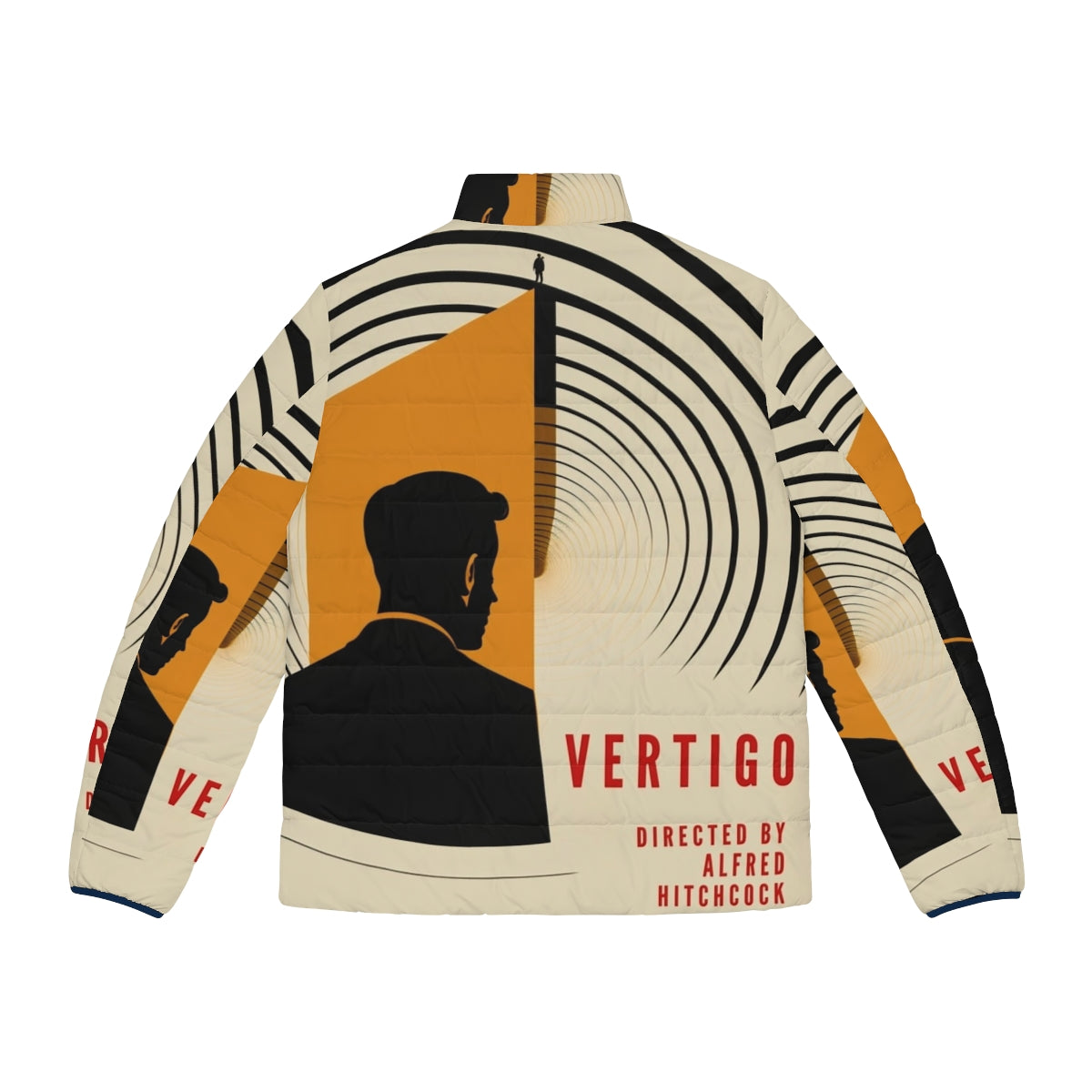 Alfred Hitchcock Vertigo movie poster design on a puffer jacket - Back