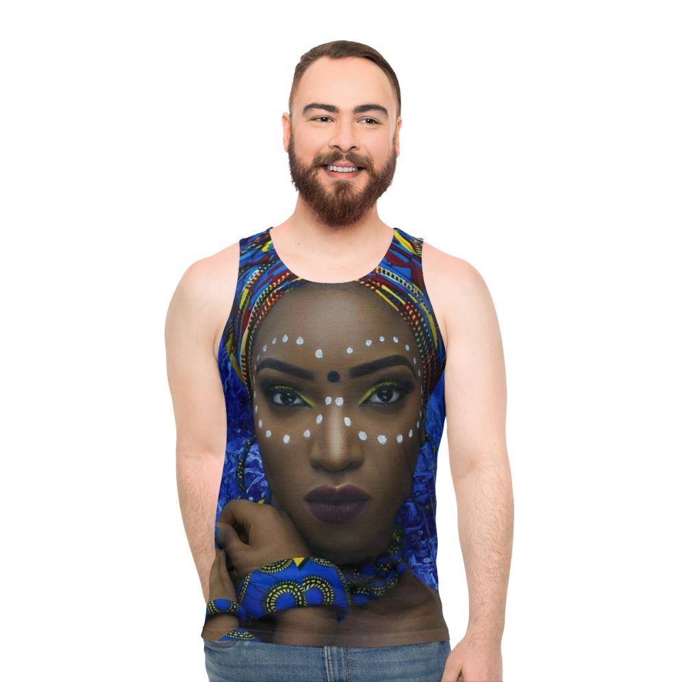 Elegant African Queen Unisex Tank Top - men