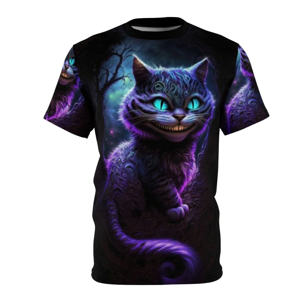 Cheshire Cat abstract art design on a high-quality t-shirt