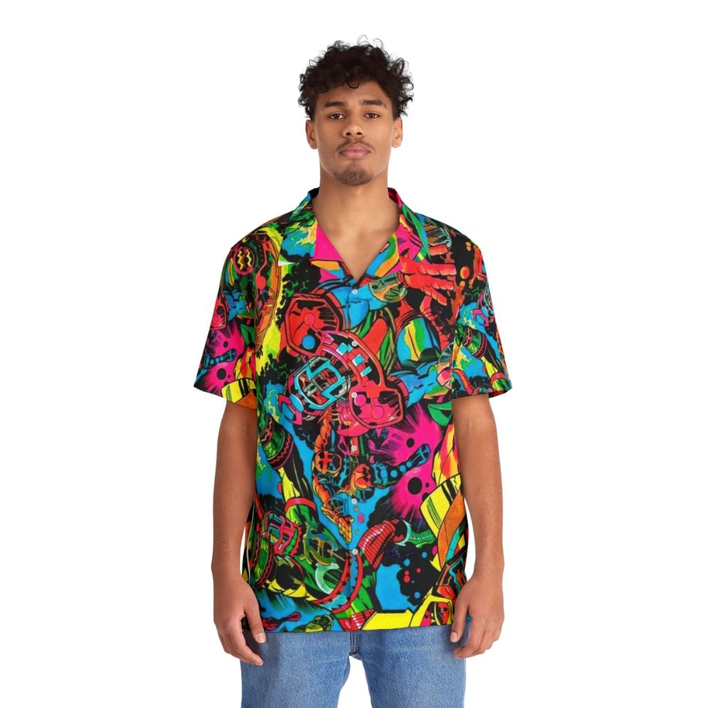 Kirby Hawaiian Shirt 2 - Retro Comic Pop Art Graphic Tee - People Front