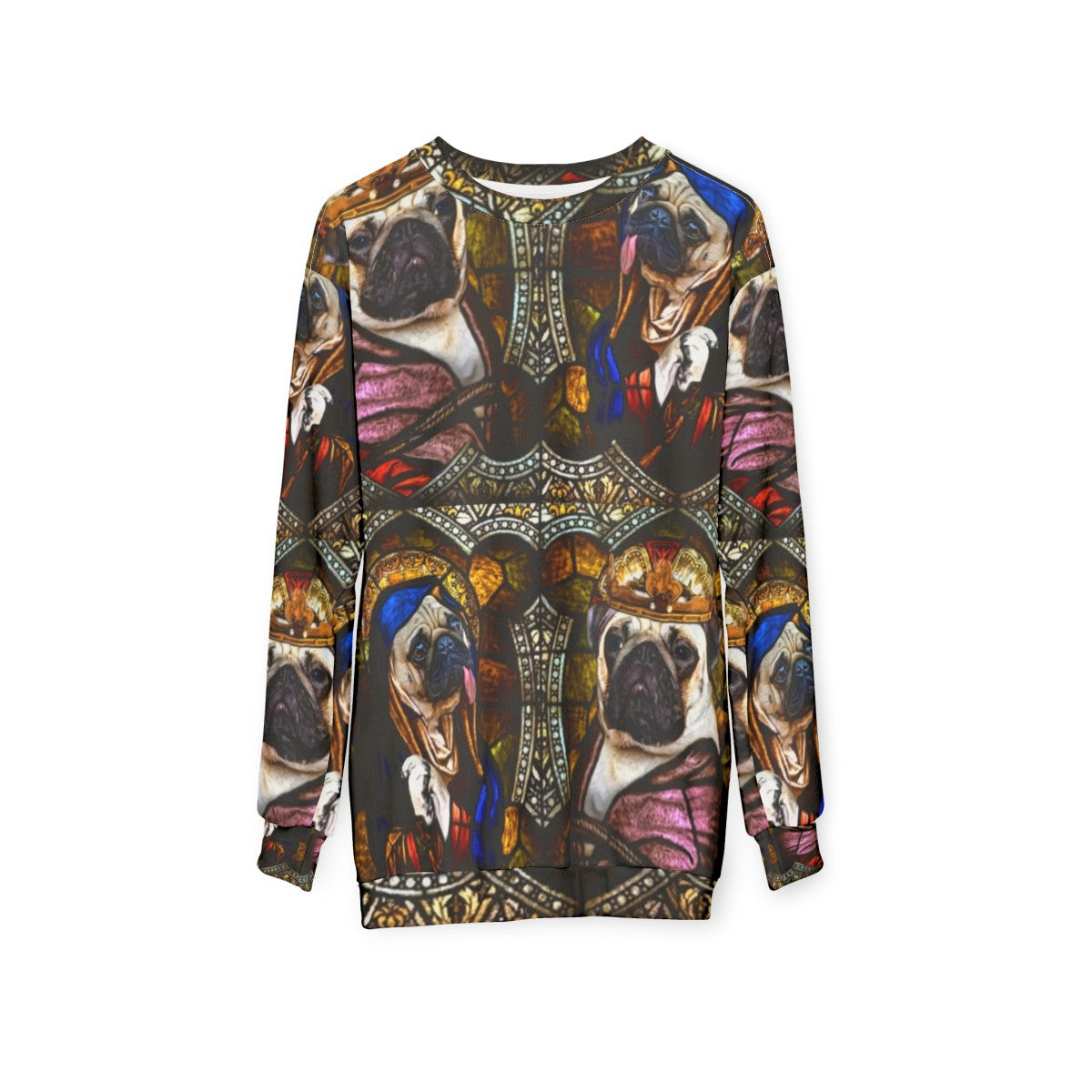 Stained Glass Pug Sweatshirt - hanging