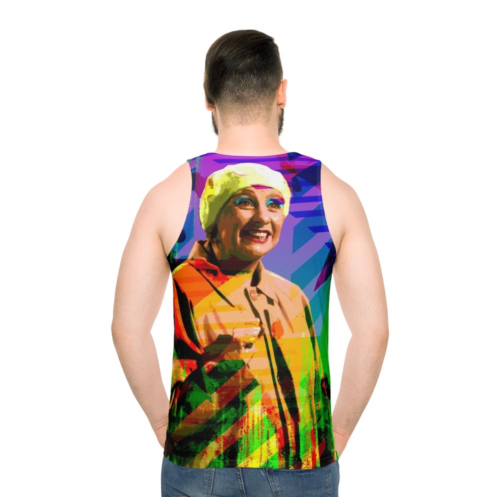 Victoria Wood LGBTQ+ Comedy Unisex Tank Top - men back