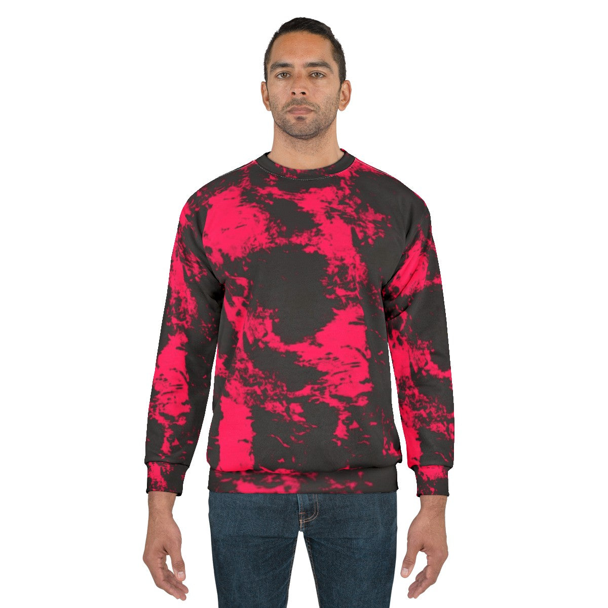 Punk pink and black abstract design sweatshirt - men