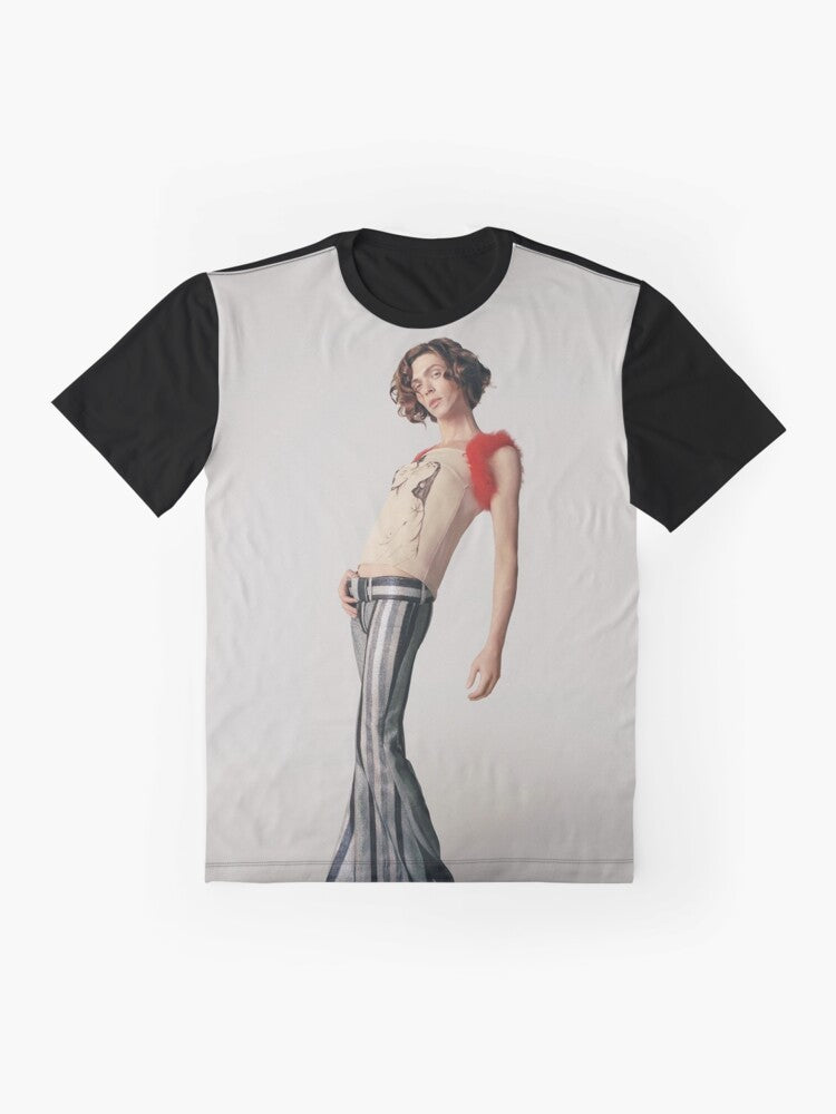 Graphic t-shirt featuring the SOPHIE MSMSMSM logo, honoring the influential electronic music artist. - Flat lay