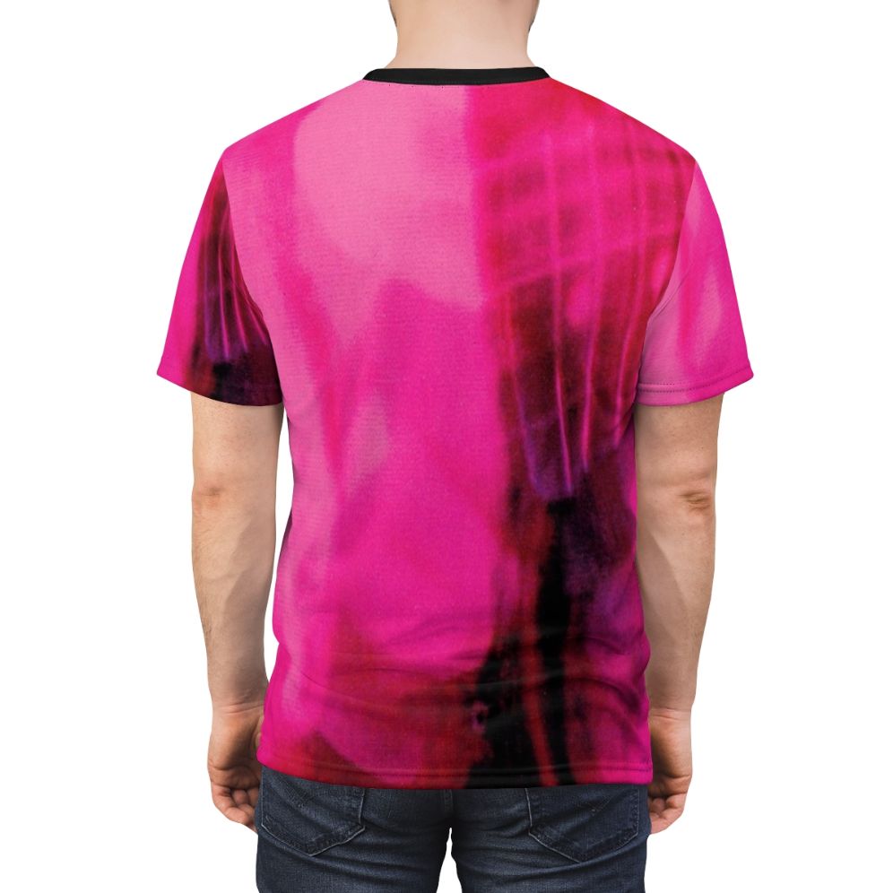 Loveless-inspired shoegaze t-shirt featuring a pink and guitar design - men back