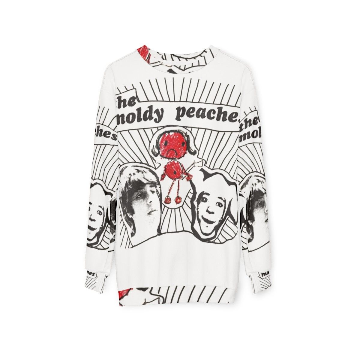 Moldy Peaches music sweatshirt featuring the iconic band's logo - hanging