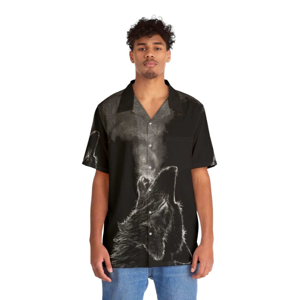 Howling Wolf Hawaiian Shirt - People Front