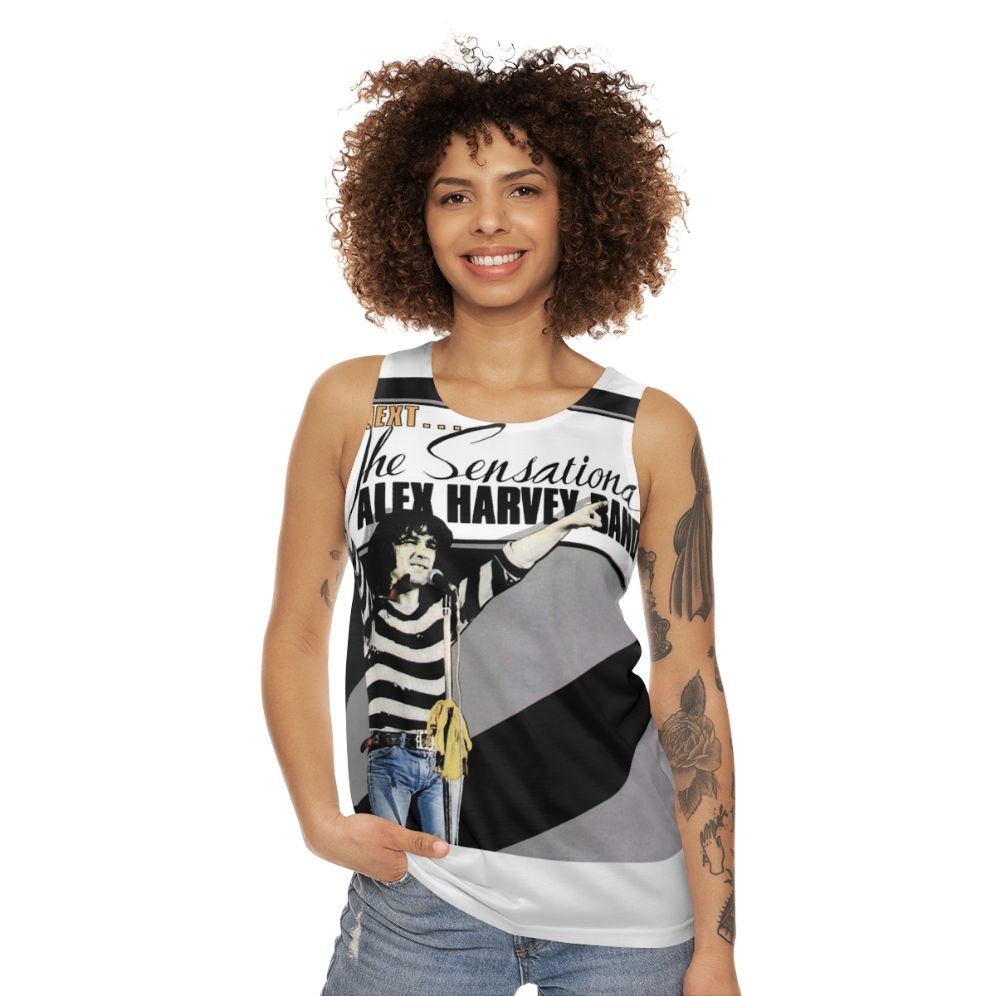 Glam rock unisex tank top with scottish band from glasgow 1972 - women