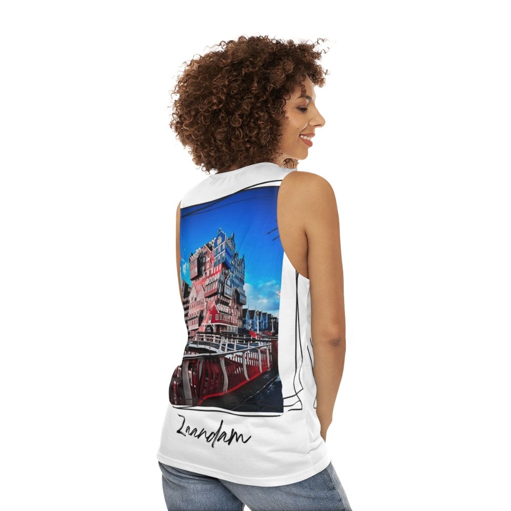 Zaandam City in Holland Unisex Tank Top - women back