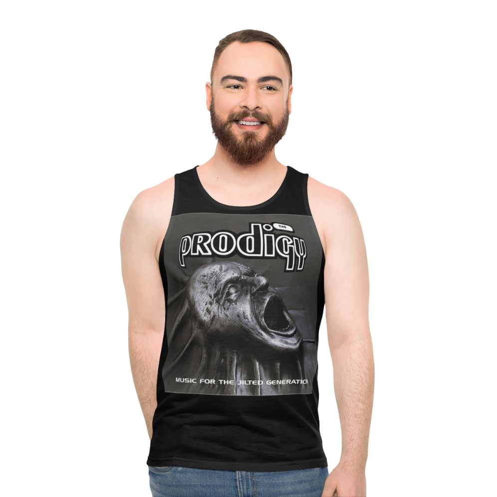 Unisex tank top featuring 90s electronic music design - men