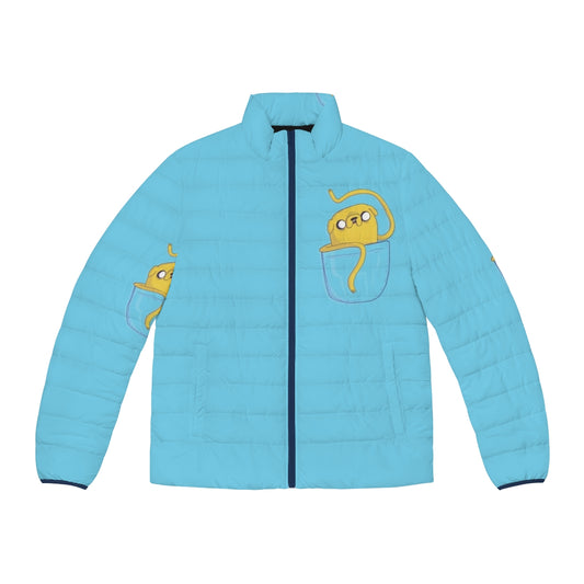 Jake the Dog Character from Adventure Time Cartoon Network Printed on Puffer Jacket