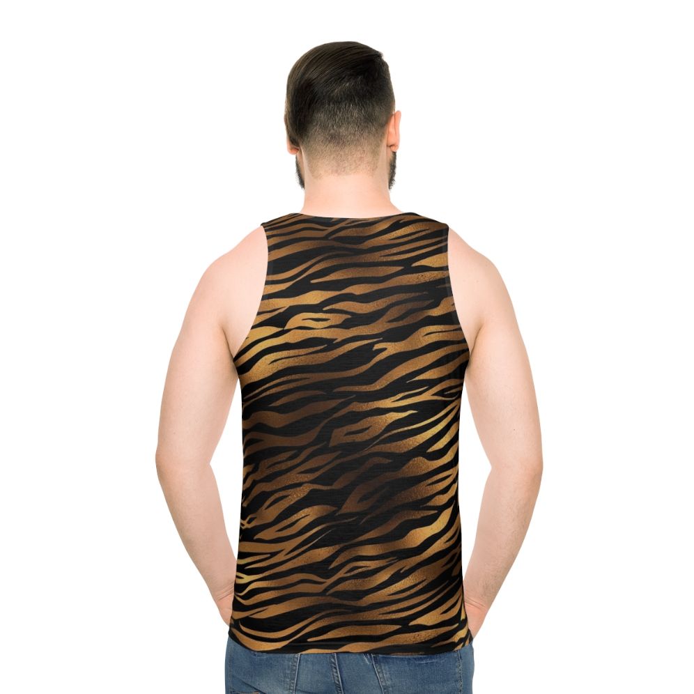 Tiger print unisex tank top - men back