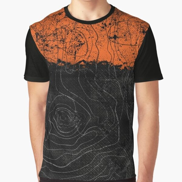 Topography map graphic t-shirt design