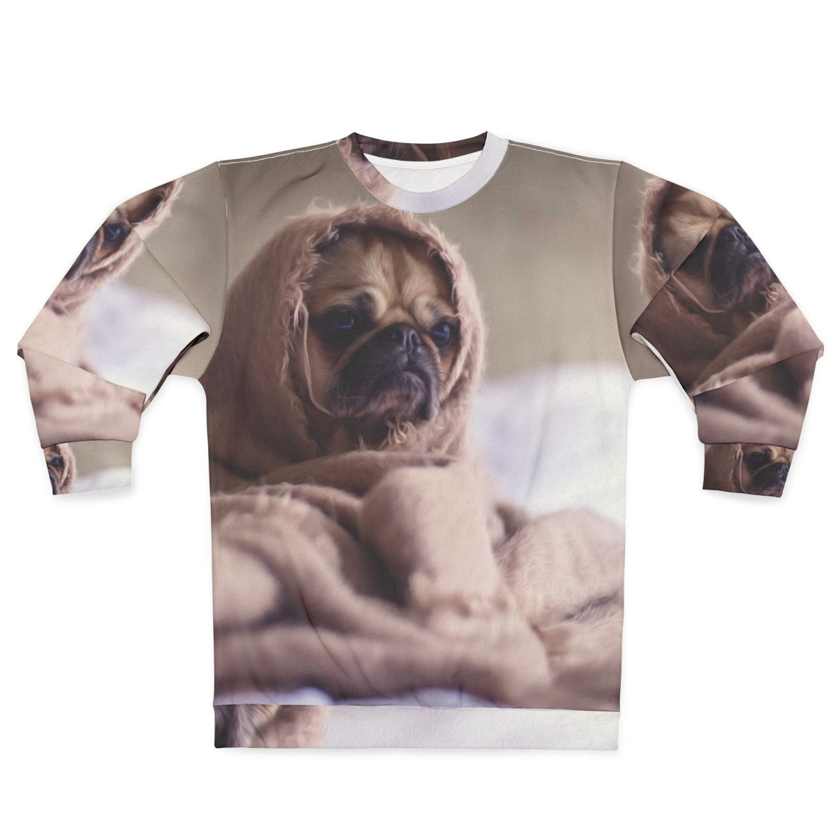 Pug Dog Sad Sweatshirt with Comfortable Animal Print Design