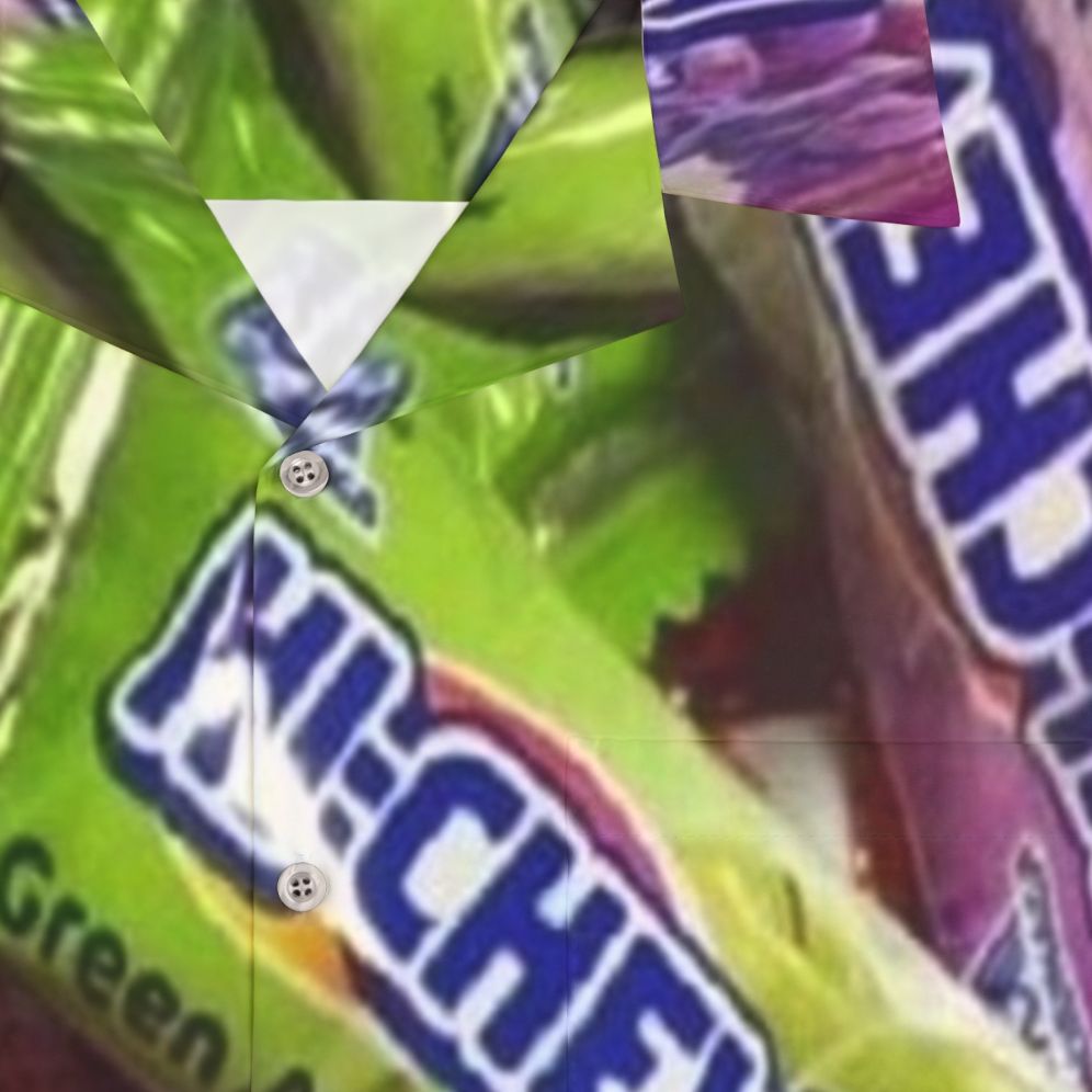 Colorful Hawaiian Shirt with Hi Chew Candy Prints - Detail