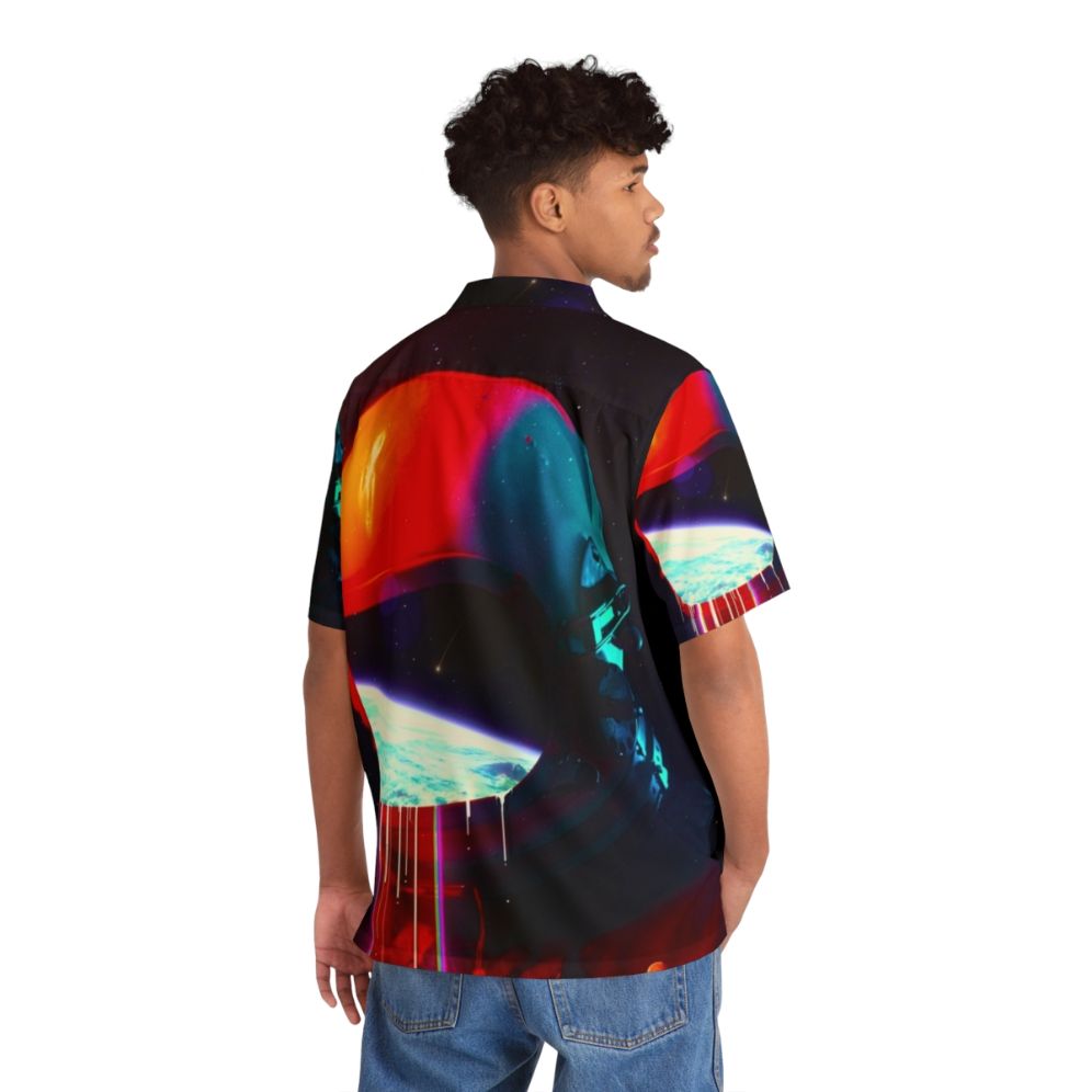 Cosmic Leak Hawaiian Shirt with galaxy, space, and surreal elements - People Back