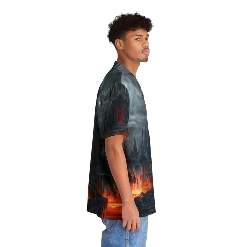 Dark gothic Hawaiian shirt with castle and moon design - People Pight