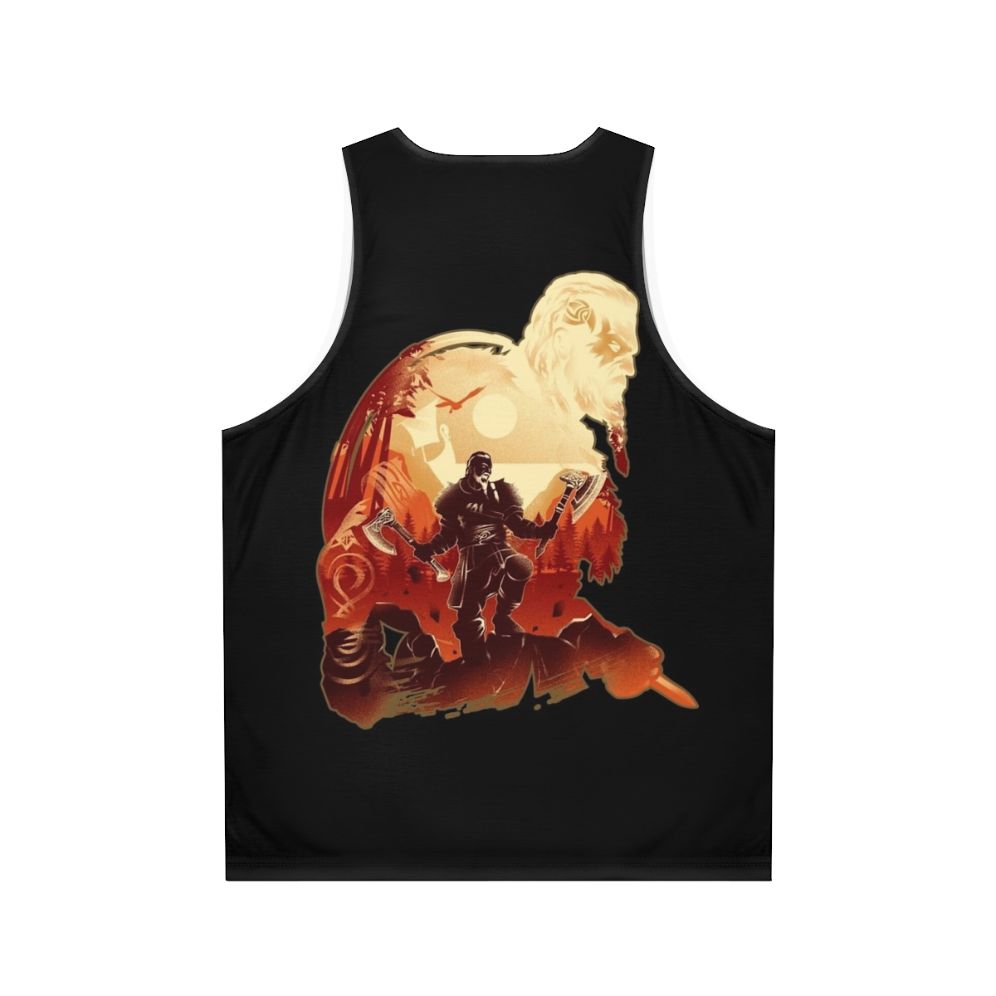 Unisex Viking Adventure Tank Top with Assassin's Creed Valhalla Inspired Design - Back