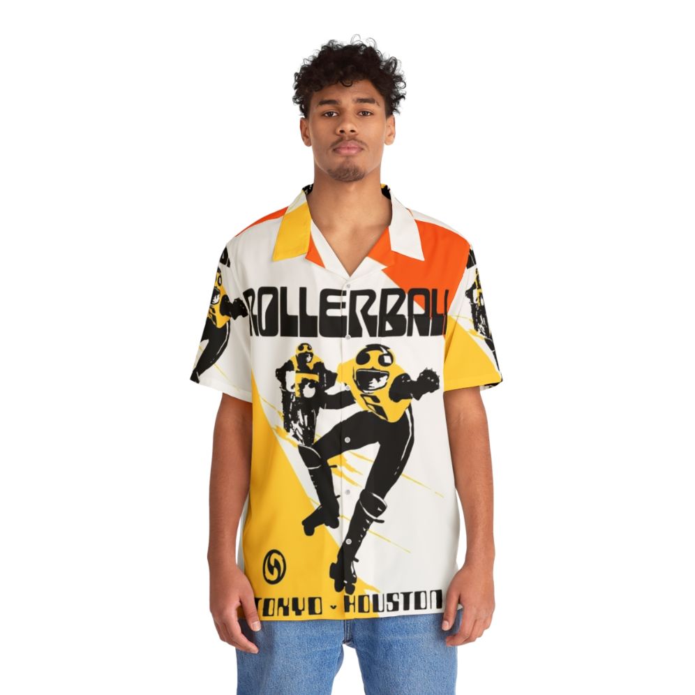 Retro Rollerball Tokyo V Houston Hawaiian Shirt - Cult Horror Sci-Fi Classic - People Front