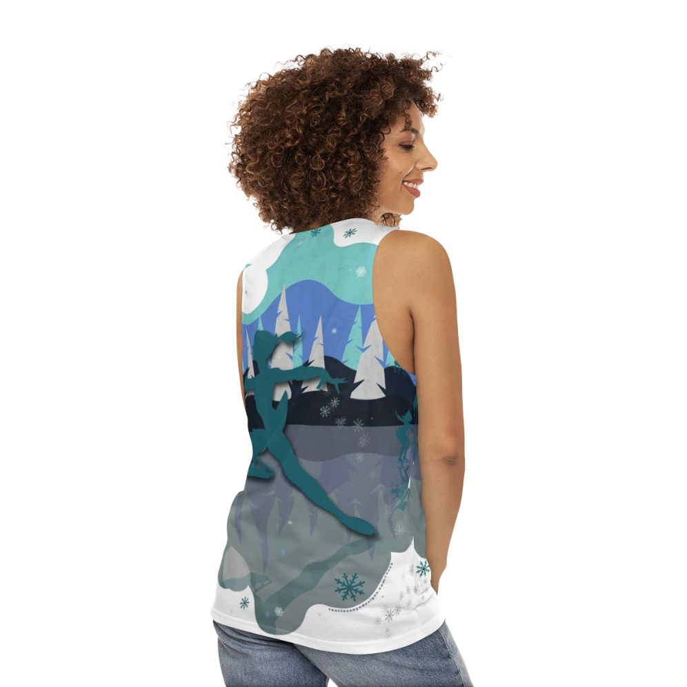 Ice skater wearing unisex tank top - women back