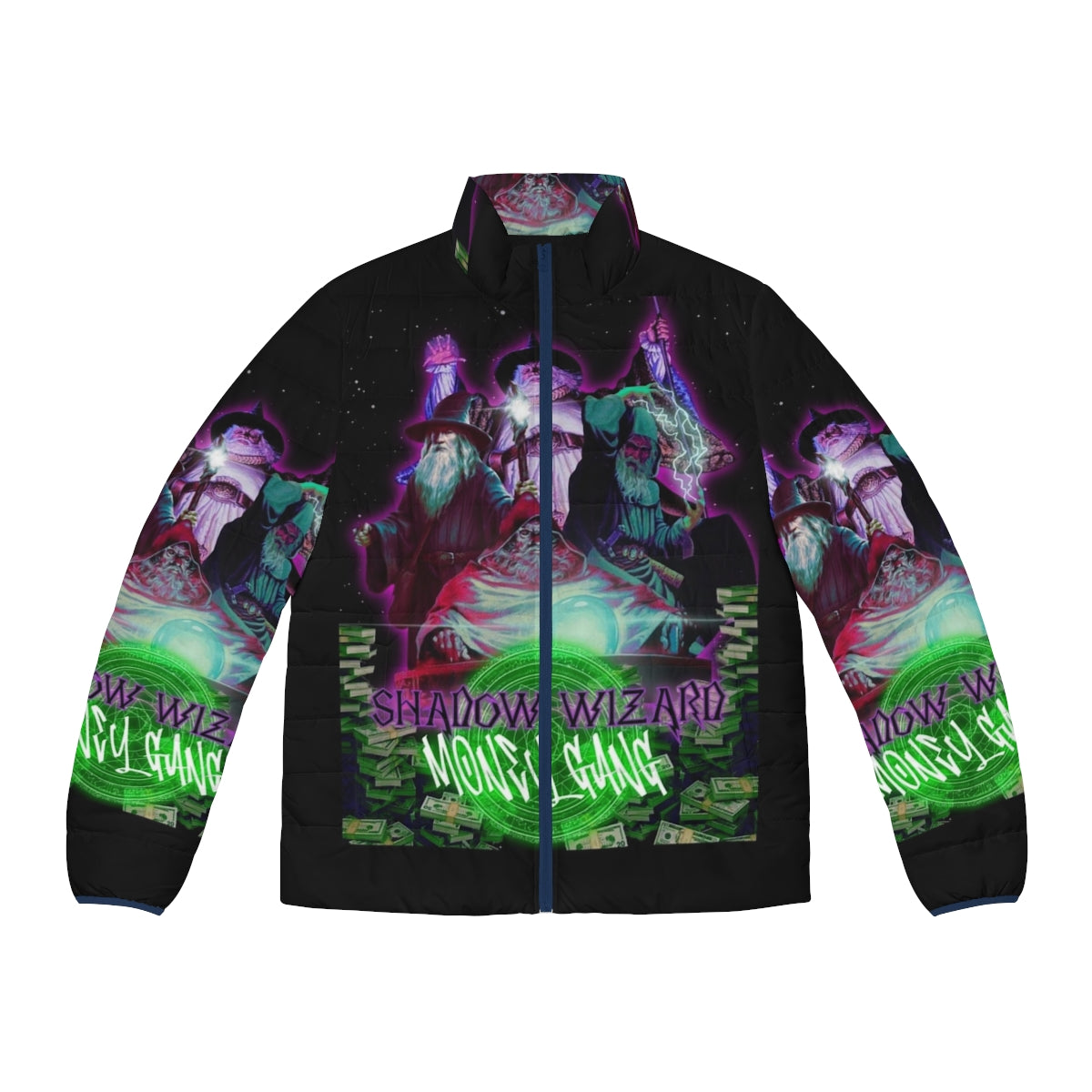 Shadow Wizard Money Gang Puffer Jacket with Streetwear Design