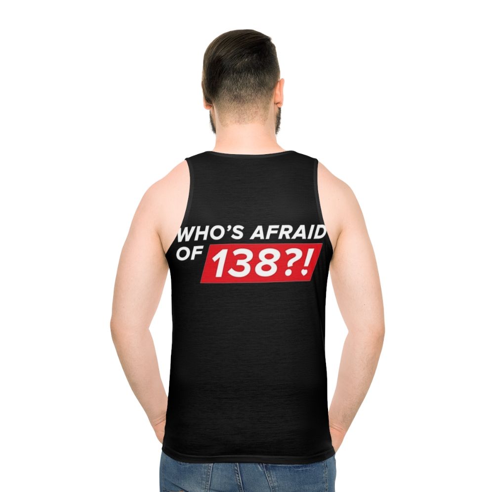 Unisex tank top with trance music design - men back