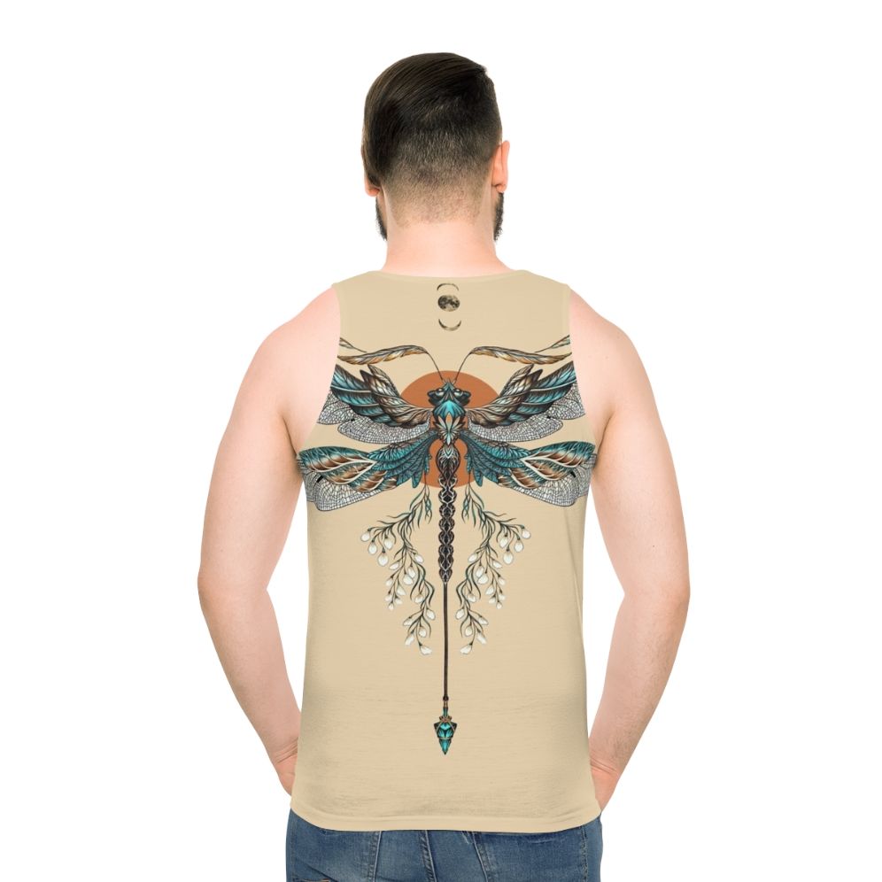 Dragonfly tattoo unisex tank top - men back