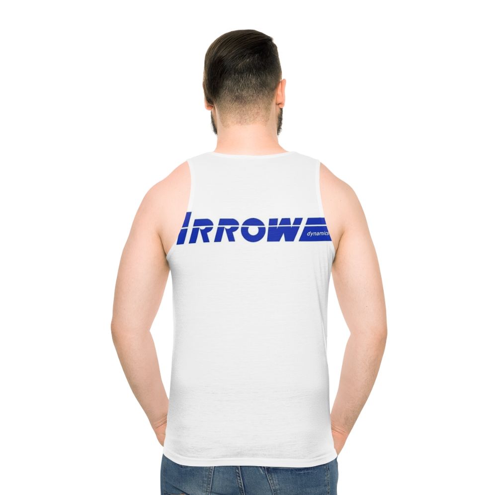 Retro "Legacy Of Arrow" Blue Unisex Tank Top - men back