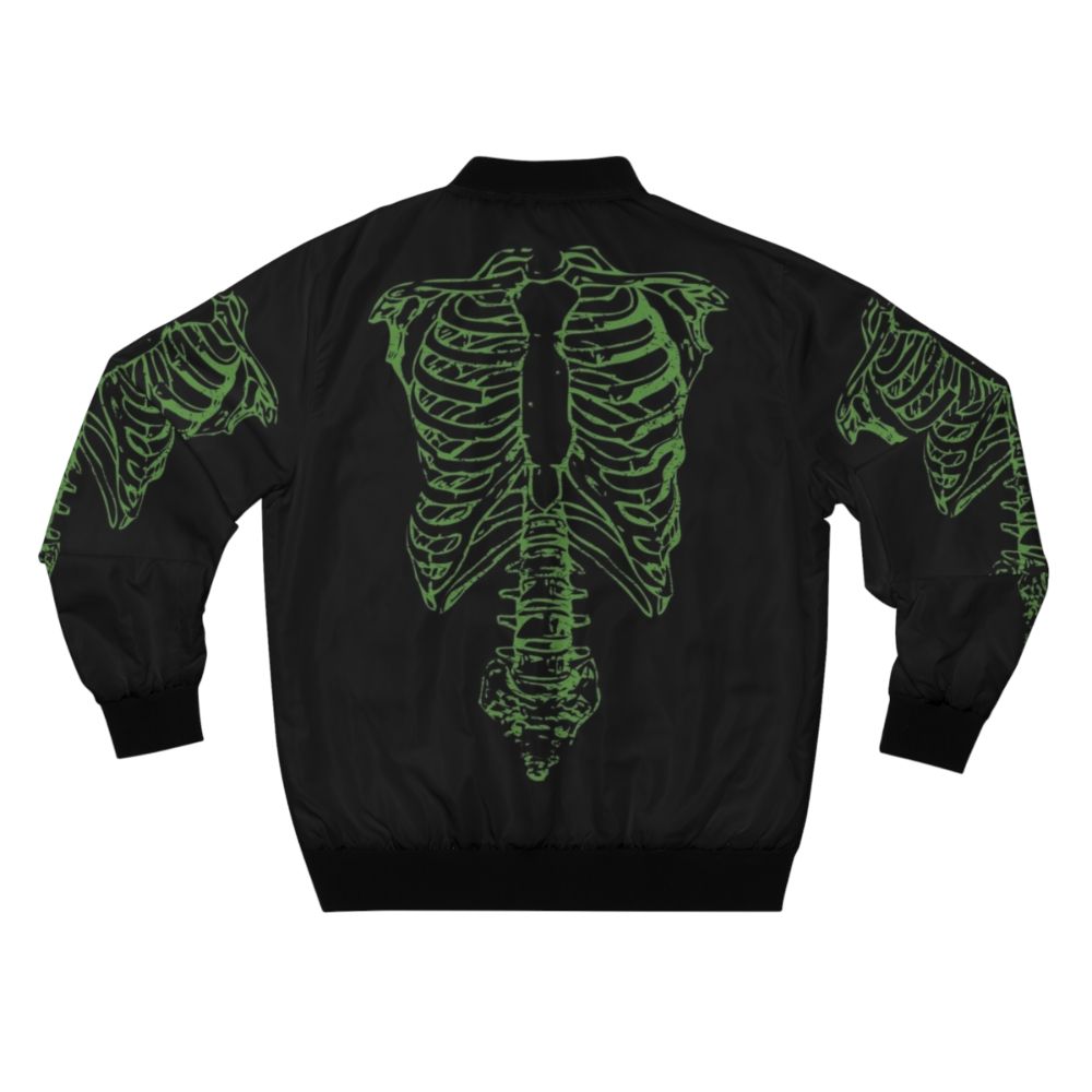 Skeleton bomber jacket with a worn, distressed look - perfect for cult movie and music fans - Back