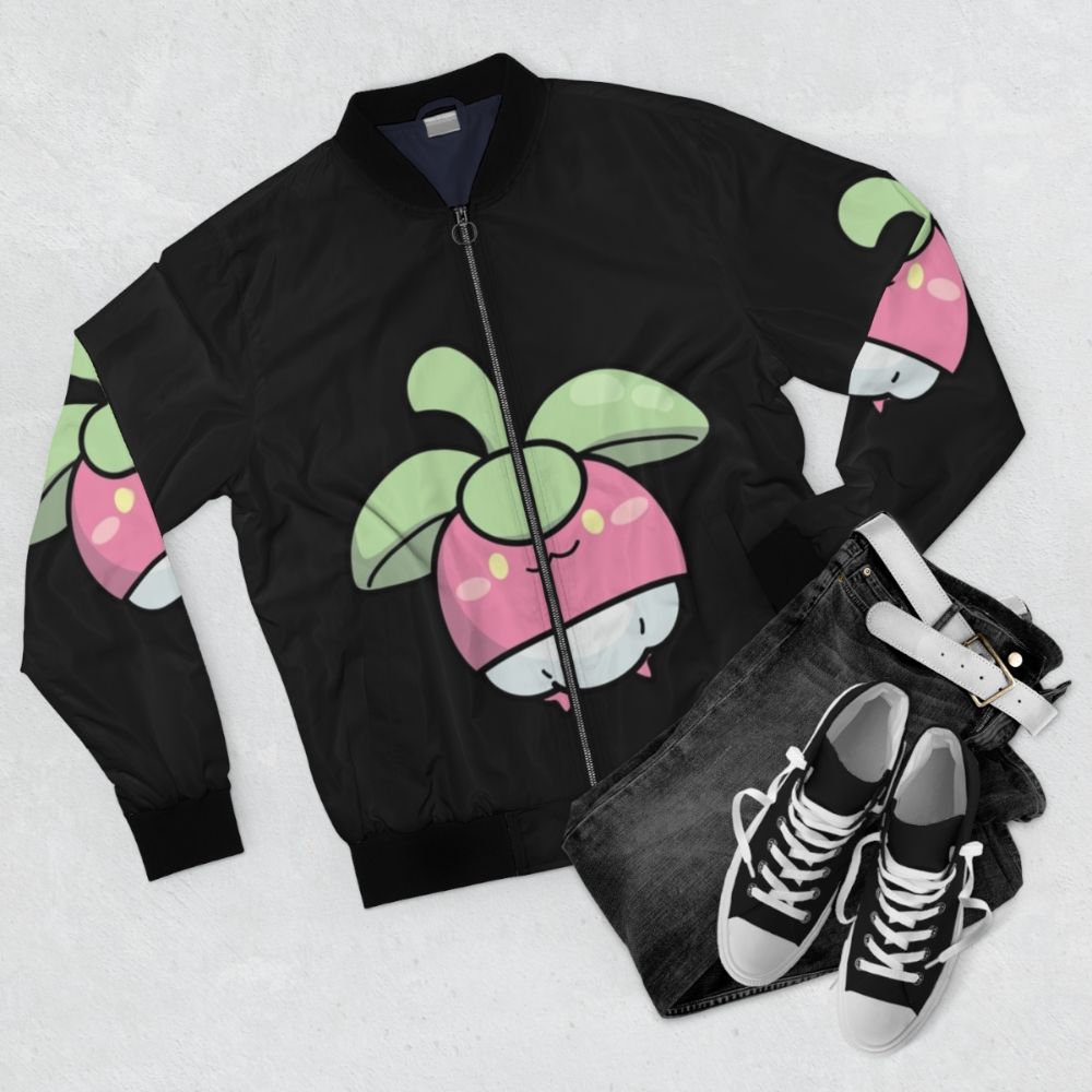 Bounsweet women's bomber jacket with a cutie design - Flat lay