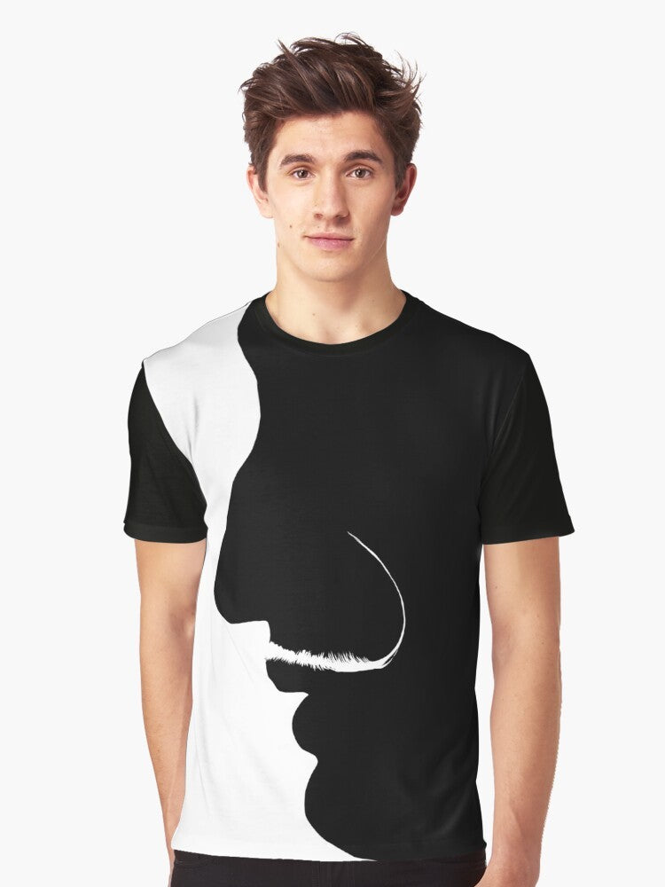 Salvador Dali black and white portrait graphic tee - Men