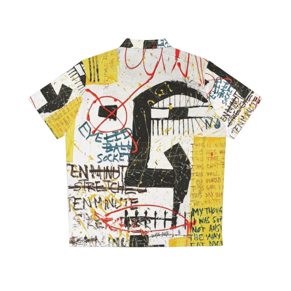 Modernist Abstract Hawaiian Shirt with Word Art - Back