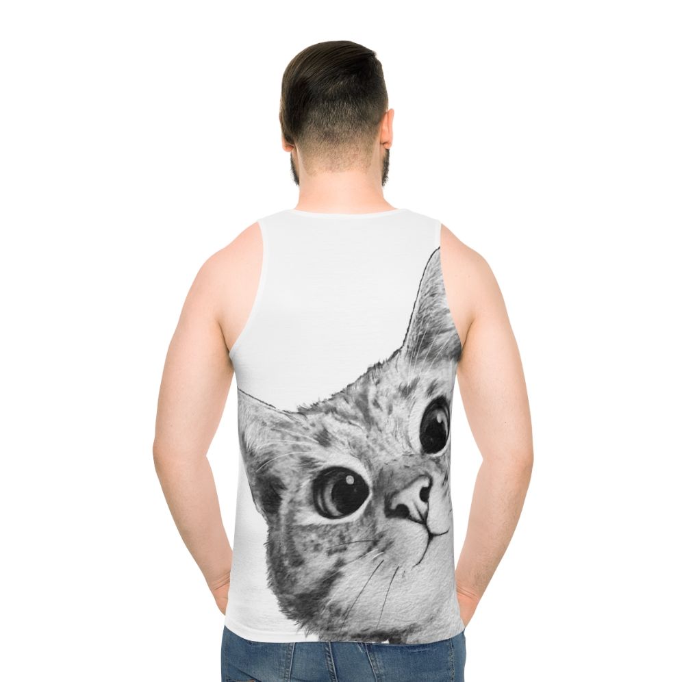 Sneaky Cat Unisex Tank Top - men back