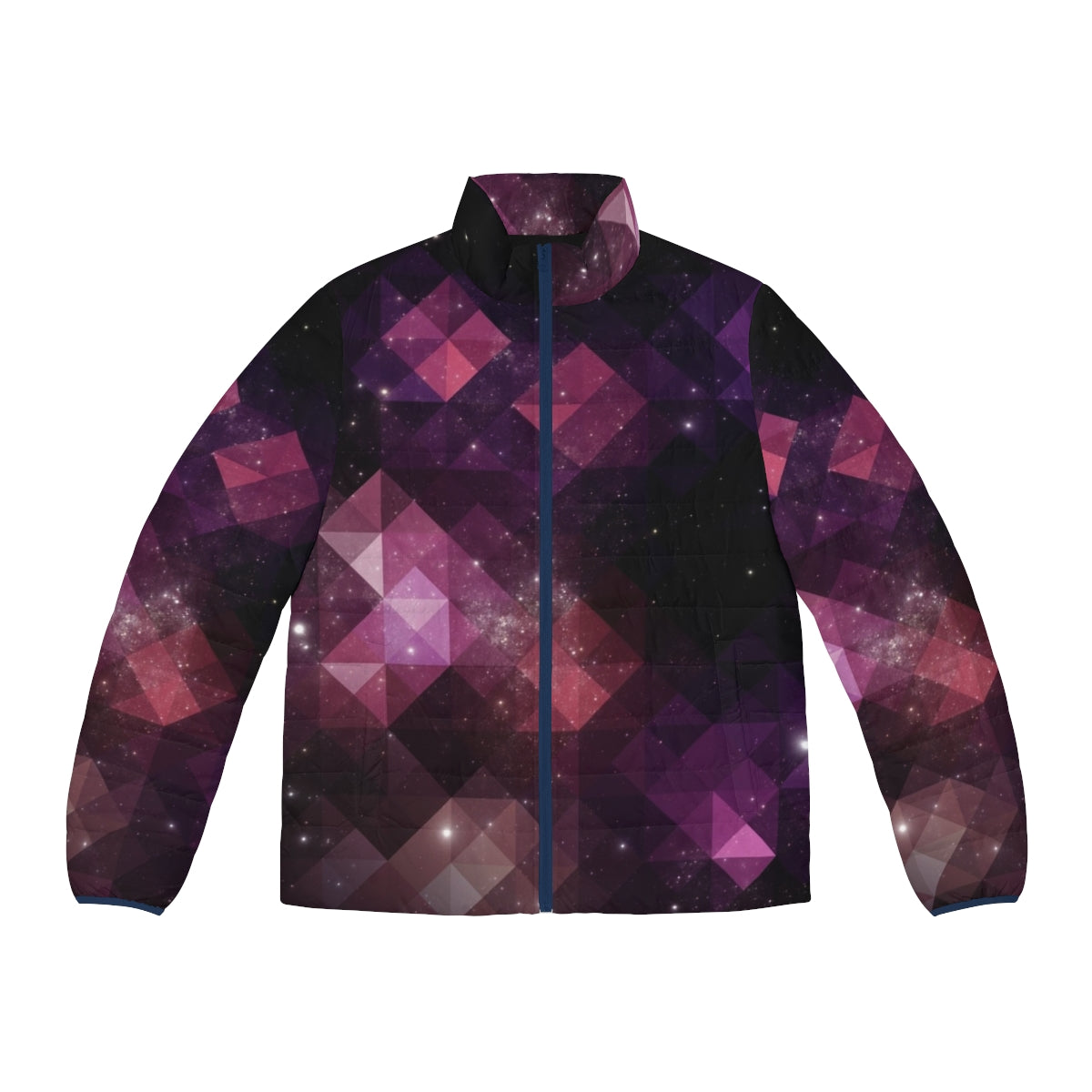 Cosmic Grind Space Puffer Jacket featuring a surreal, neon-lit space-inspired design