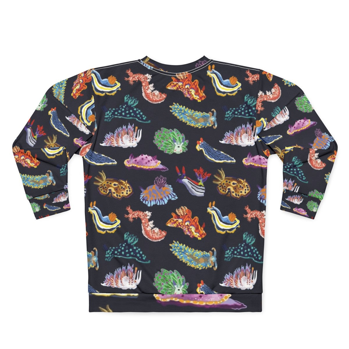 Colorful sea slug or nudibranch design on a sweatshirt - Back