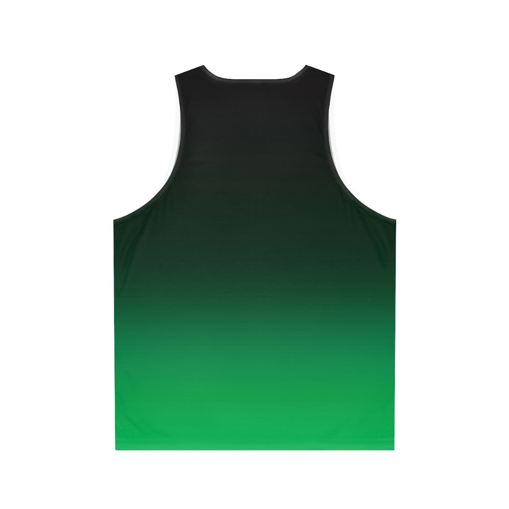 Ombre green minimalist unisex tank top - Back