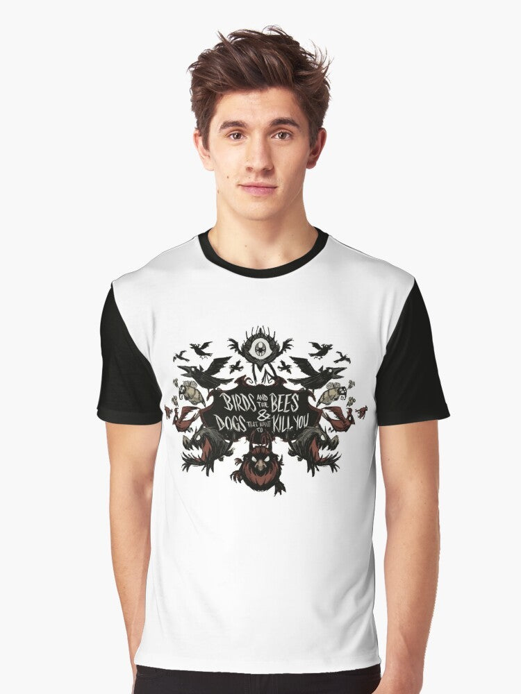 Don't Starve Birds and Bees Graphic T-Shirt - Horror Survival Game Inspired Design - Men