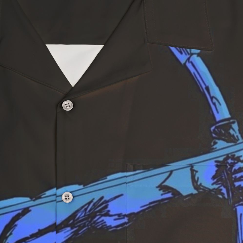 Retro cartoon Hawaiian shirt with three suns aligned - Detail