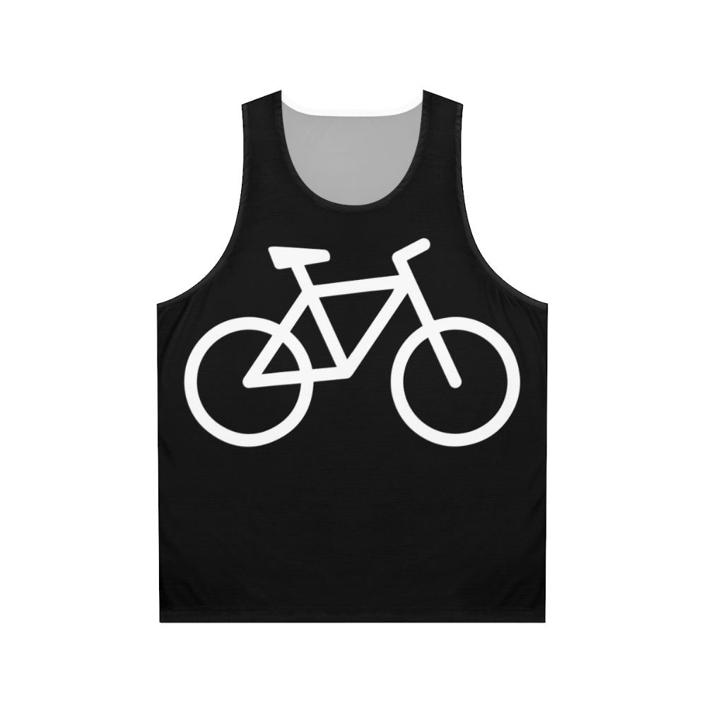 White bicycle unisex tank top