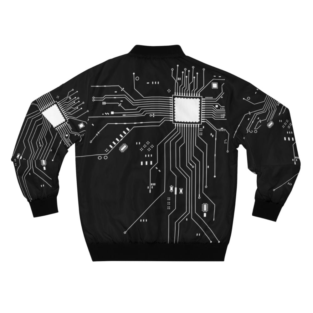 CPU processor circuit diagram printed on a bomber jacket - Back