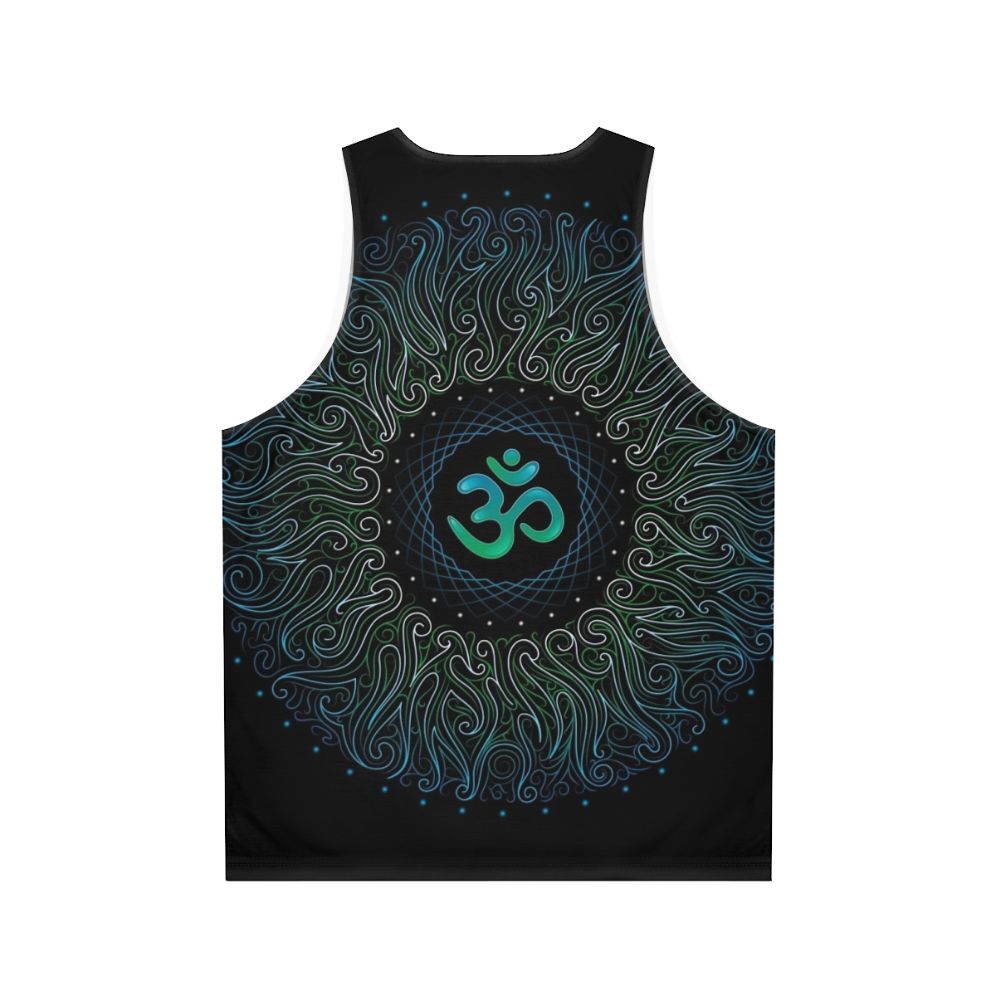 Pranava Yoga Shanti Om Mandala Unisex Tank Top featuring visionary art - Back