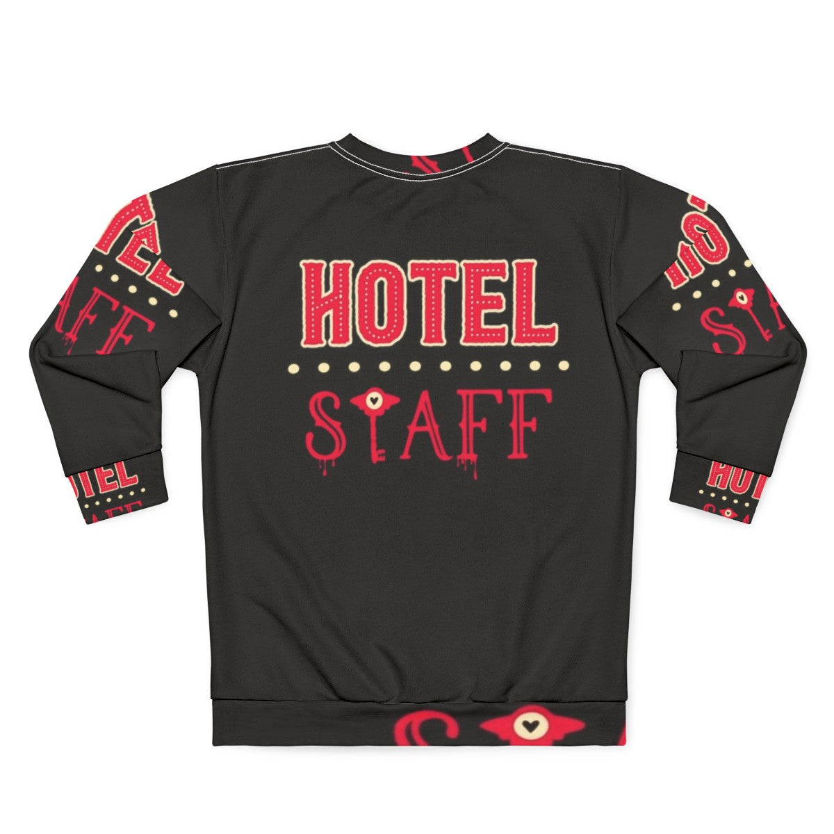 Hazbin Hotel Staff Sweatshirt featuring Alestor, Angel Dust, and other characters - Back