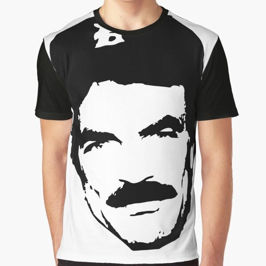 Magnum P.I. graphic t-shirt featuring Tom Selleck's iconic character